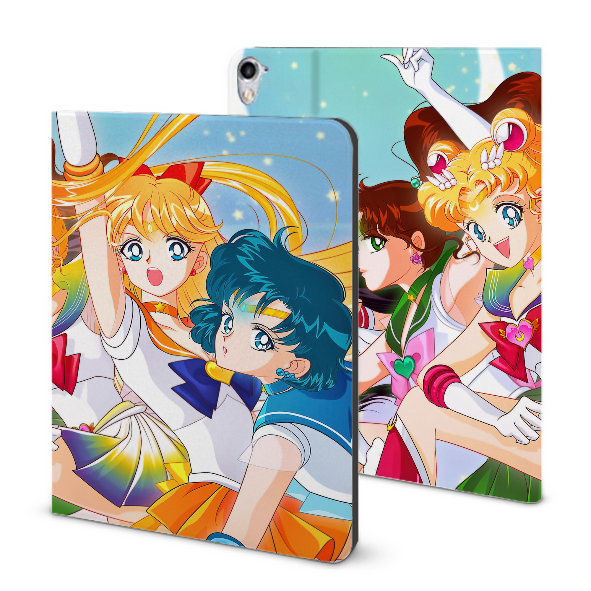 （画像用） 美少女戦士セーラームーン Sailor Moon IPad ケース ブック型 PUレザー TPU 耐衝撃 軽量 薄型 ペン収納なし 全面保護 IPad 各モデル対応